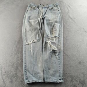 Vintage 90s Levis Orange Tab Jeans 34x30 Blue Light Wash Distressed Ripped